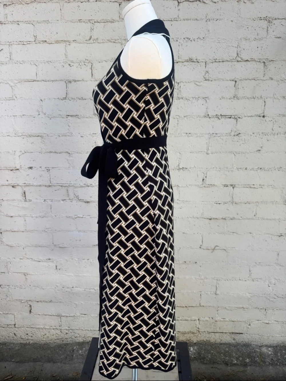 Diane Von Furstenberg x Target Geometric Knit Halter Wrap Midi Dress Size XXS - Picture 8 of 13